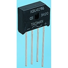 【KBU4G-E4/51】整流用 ブリッジダイオード 単相 4A 400V 23.7 x 7.1 x 19.3mm KBU4G-E4/51