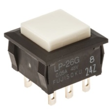 【LP2S-26G-W-Z】押しボタンスイッチ モーメンタリ パネルマウント 双極双投(DPDT)