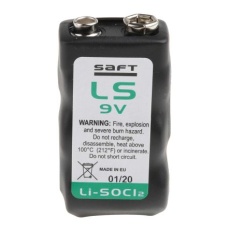 【LS9V】9V形電池 Saft リチウム塩化チオニルバッテリ PP3