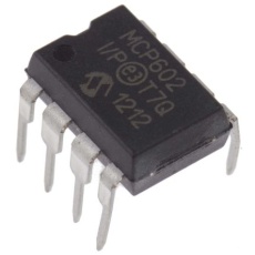 【MCP602-I/P】Microchip オペアンプ、スルーホール、2回路、単一電源、MCP602-I/P
