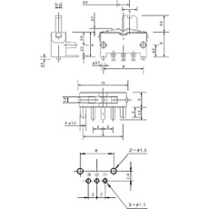 【MFS101D-6-Z】スライドスイッチ 単極双投(SPDT) 300 mA @ 30 V dc