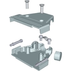 【MHTRI-M-15-K】MH Connectors D-Sub バックシェエル MHTRI-M シリーズ 15 極 A、シルバー、MHTRI-M-15-K