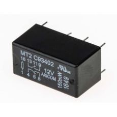 【MT2-C93402】リレー 12V dc、2c接点 基板実装タイプ