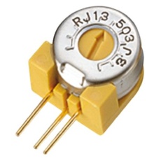 【RJ-13S-1K-OHM-(102)】半固定抵抗器(トリマポテンショメータ)1kΩ スルーホール 1回転型