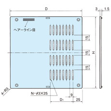【YH-200-200-HP】YHシリーズ 放熱孔付きサイドパネル JIS 199×200