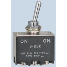 【S-821】トグルスイッチ DPST パネルマウント ラッチ