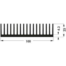 【SK508-100SA】ヒートシンク 長さ：100mm 幅：100mm 高さ：25mm