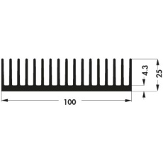 【SK508-100SA】ヒートシンク 長さ:100mm 幅:100mm 高さ:25mm、SK508-100SA