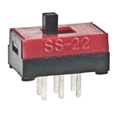 【SS-22SBP2】スライドスイッチ 双極双投(DPDT)100 mA @ 30 V dc