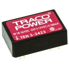 【TEN-3-2423】DC-DCコンバータ Vout：±15V dc 18 → 36 V dc 3W TEN 3-2423