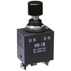 【WB-15AT】押しボタンスイッチ、モーメンタリ、パネルマウント、単極双投(SPDT)、WB-15AT