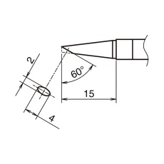 【T39-BC2040】こて先BC型横2mm縦4mm