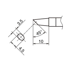 【T39-BC3545】こて先BC型横3.5mm縦4.5mm