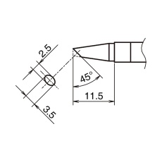 【T39-BCF2535】こて先BC型横2.5mm縦3.5mm面のみ