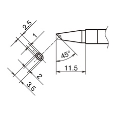【T39-BCM2535】こて先BC型横2.5mm縦3.5mmくぼみ付