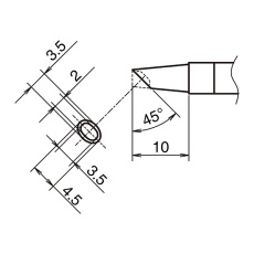【T39-BCM3545】こて先BC型横3.5mm縦4.5mmくぼみ付