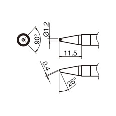 【T39-BCR12】こて先1.2BC型V溝付