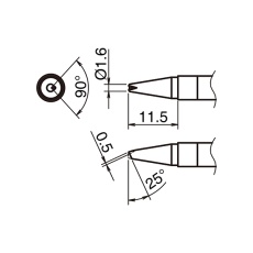 【T39-BCR16】こて先1.6BC型V溝付