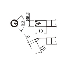 【T39-BCR52】こて先5.2BC型V溝付