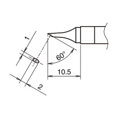 【T39-C1020】こて先C型横1mm縦2mm