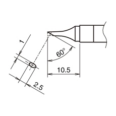 【T39-C1025】こて先C型横1mm縦2.5mm