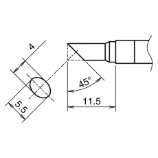 【T39-CF4055】こて先C型横4mm縦5.5mm面のみ