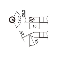 【T39-DR52】こて先5.2D型V溝付