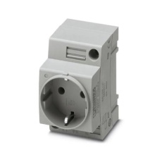 【EO-CF/UT】MAINS SOCKET 2P 16A 250V DIN RAIL