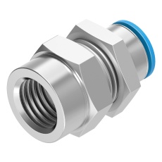 【QSSF-1/4-6-B】PUSH-IN BULKHEAD FITTING 6MM G1/4