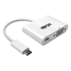 【U444-06N-V-C】USB-C TO VGA ADAPTER W/PD CHARGE WHITE