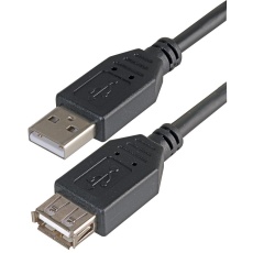 【PSG91420】LEAD USB2.0 A MALE - A FEMALE BLACK 1M