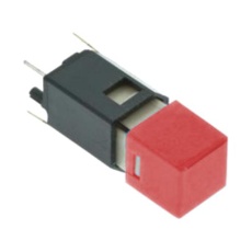 【CFPB-1CC-2R9】PB SWITCH SPST 0.005A 5VDC PANEL/RED