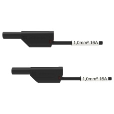 【DI VSFK 8500 / SIL 1 / 100 / SW】4MM BANANA PLUG-SQ SHROUDED BLACK 1M