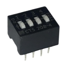 【208-4】DIP SWITCH 0.1A 50VDC 4POS THT