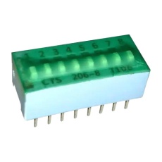 【206-8ST】DIP SWITCH 0.1A 50VDC 8POS THT