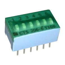 【206-6ST】DIP SWITCH 0.1A 50VDC 6POS THT