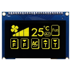 【MDOB128064T1D-YPC】DISPLAY 128 X 64 COB YEL ON BLK 3V