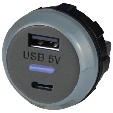 【PVPRO-AC】USB CHARGER RCPT 2PORT GREY