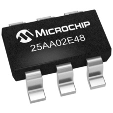 【25AA02E48T-I/OT】マイクロチップ、シリアルEEPROM 2kbit シリアル-SPI