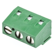 【282837-3】TE Connectivity 基板用端子台、Buchananシリーズ、5.08mmピッチ 、1列、3極、緑