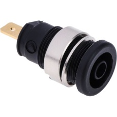 【972355100】Hirschmann Test & Measurement バナナソケット メス 黒 真鍮 972355100