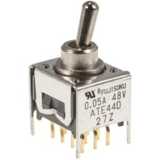 【ATE44D-2M4-Z】日本電産コパル電子 トグルスイッチ、4PDT、PCB、ラッチ、ATE44D-2M4-Z