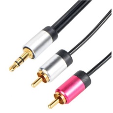 【CPAL010-1.5M-RS】Cable Power AUXケーブル 3.5 mmステレオジャック RCA 1.5m