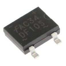 【DF06S】onsemi 整流用 ブリッジダイオード 単相 1.5A、600V、8.51 x 6.5 x 2.6mm、DF06S-ON