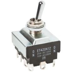 【ET425K12-Z】日本電産コパル電子 トグルスイッチ、4PST、パネルマウント、ラッチ、ET425K12-Z