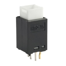 【HB215SKG03CE】NKK Switches 押しボタンスイッチ、Off-(On)、スルーホール、単極単投(SPST)、HB215SKG03CE