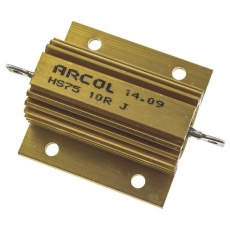 【HS75-10R-J】Arcol シャーシ取り付け抵抗器、75W、10Ω、±5%