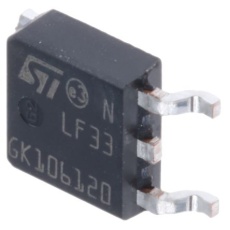 【LF33CDT-TR】STMicroelectronics 電圧レギュレータ 低ドロップアウト電圧 3.3 V、3-Pin、LF33CDT-TR