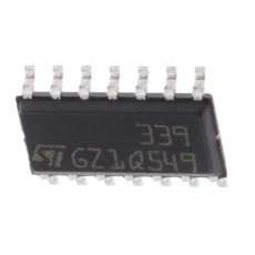 【LM339D】STMicroelectronics コンパレータ、2 → 36 V、CMOS、DL、ECL、MOS、TTL出力 表面実装、14-Pin SOIC