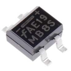 【MB1S】onsemi 整流用 ブリッジダイオード 単相 500mA、100V、4.95 x 4.2 x 2.7mm、MB1S